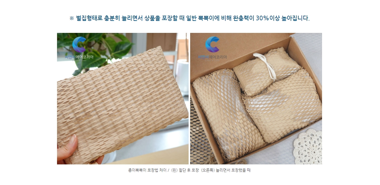 CNC 종이완충재 50cm x 250m 1파레트 (40롤)